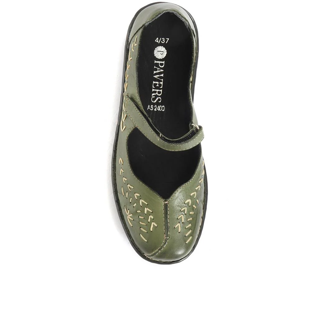 Touch-Fasten Mary Janes - AS2400 / 308 534 - Khaki - Image 4