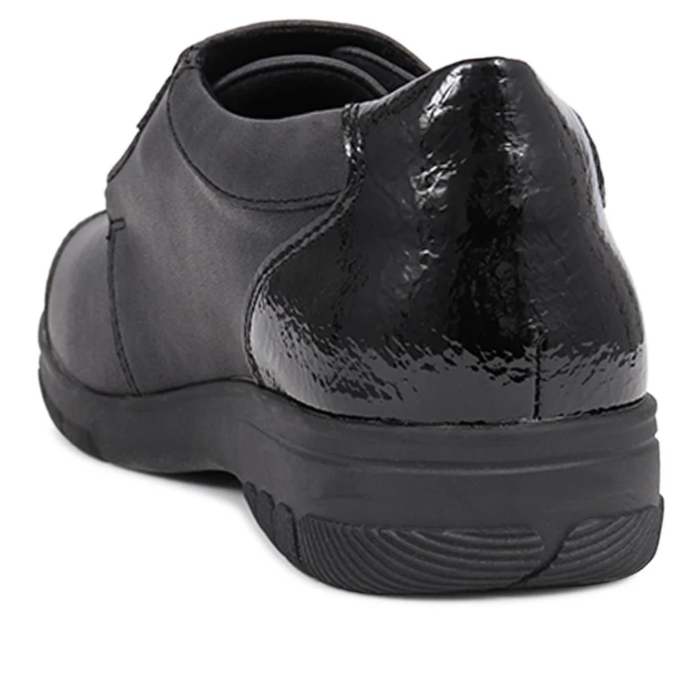 Extra-Wide Touch-Fasten Monk Shoes - COLLEEN - Colleen / 326 296 - Black - Image 3