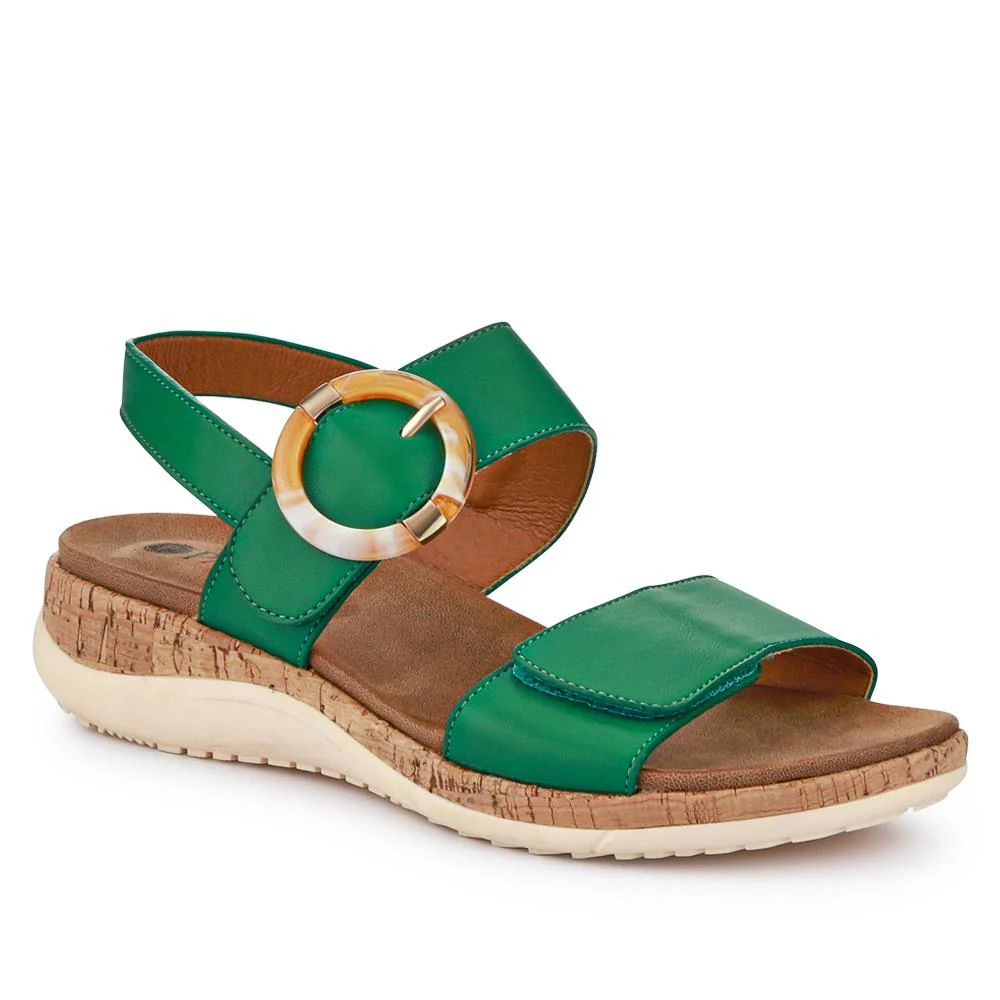 Adjustable Buckle Slingback Comfort Sandals - BAIZH39003 / 325 100 - Green