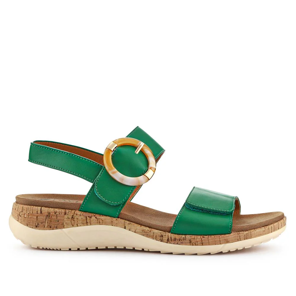 Adjustable Buckle Slingback Comfort Sandals - BAIZH39003 / 325 100 - Green - Image 2