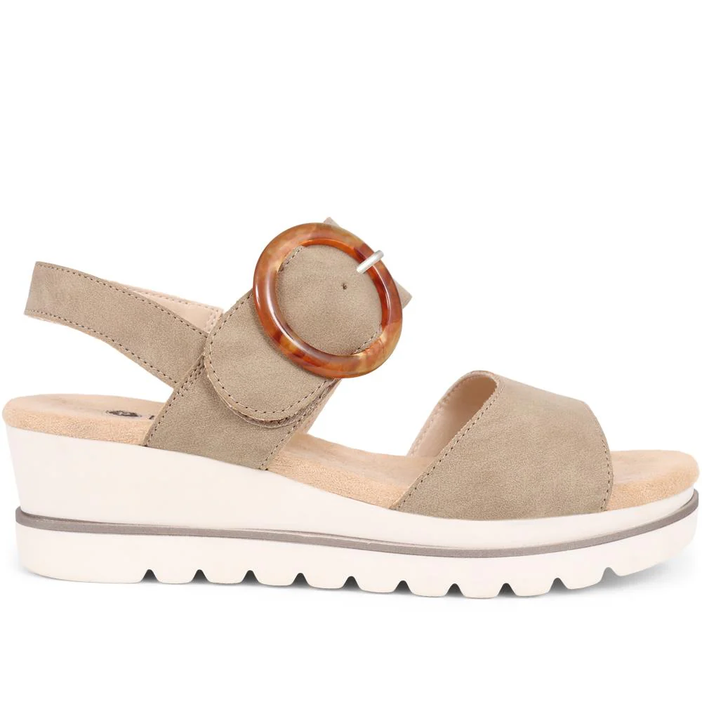 Touch-Fasten Platform Sandals - WBINS39031 / 325 231 - Taupe - Image 2