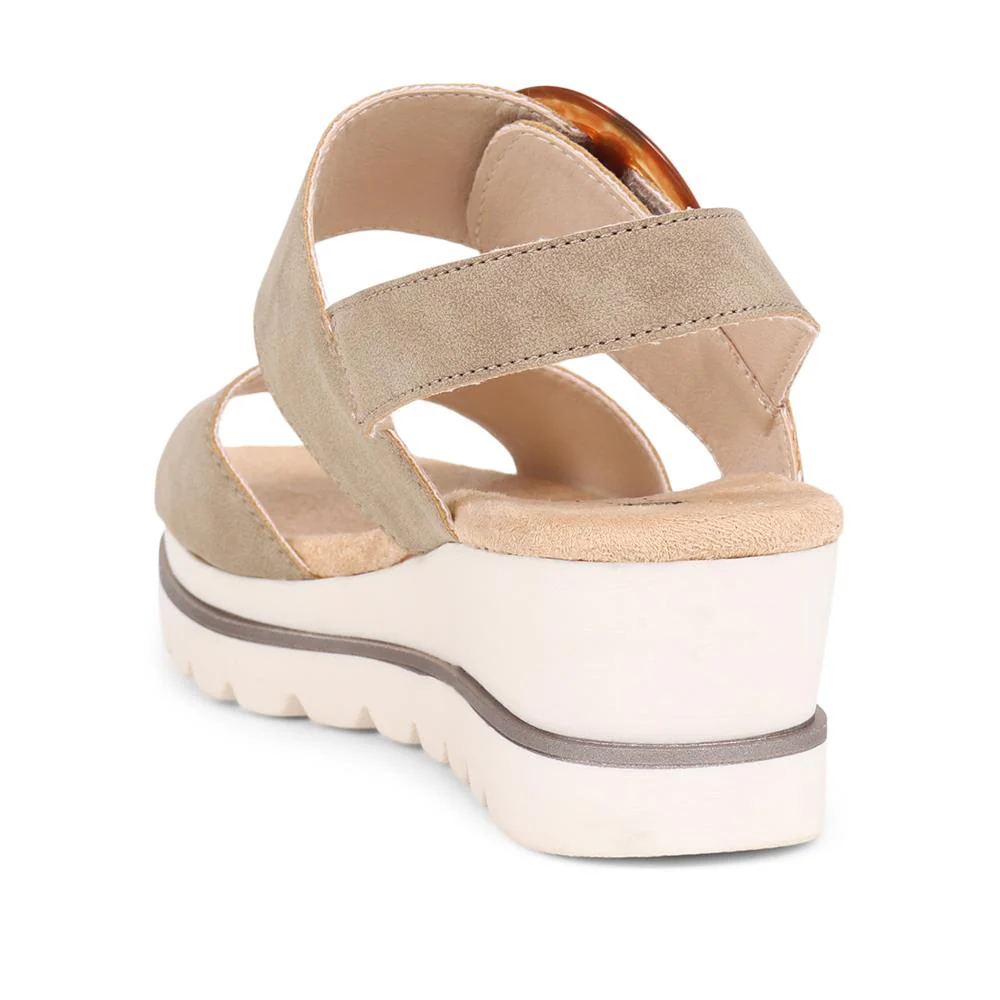 Touch-Fasten Platform Sandals - WBINS39031 / 325 231 - Taupe - Image 3