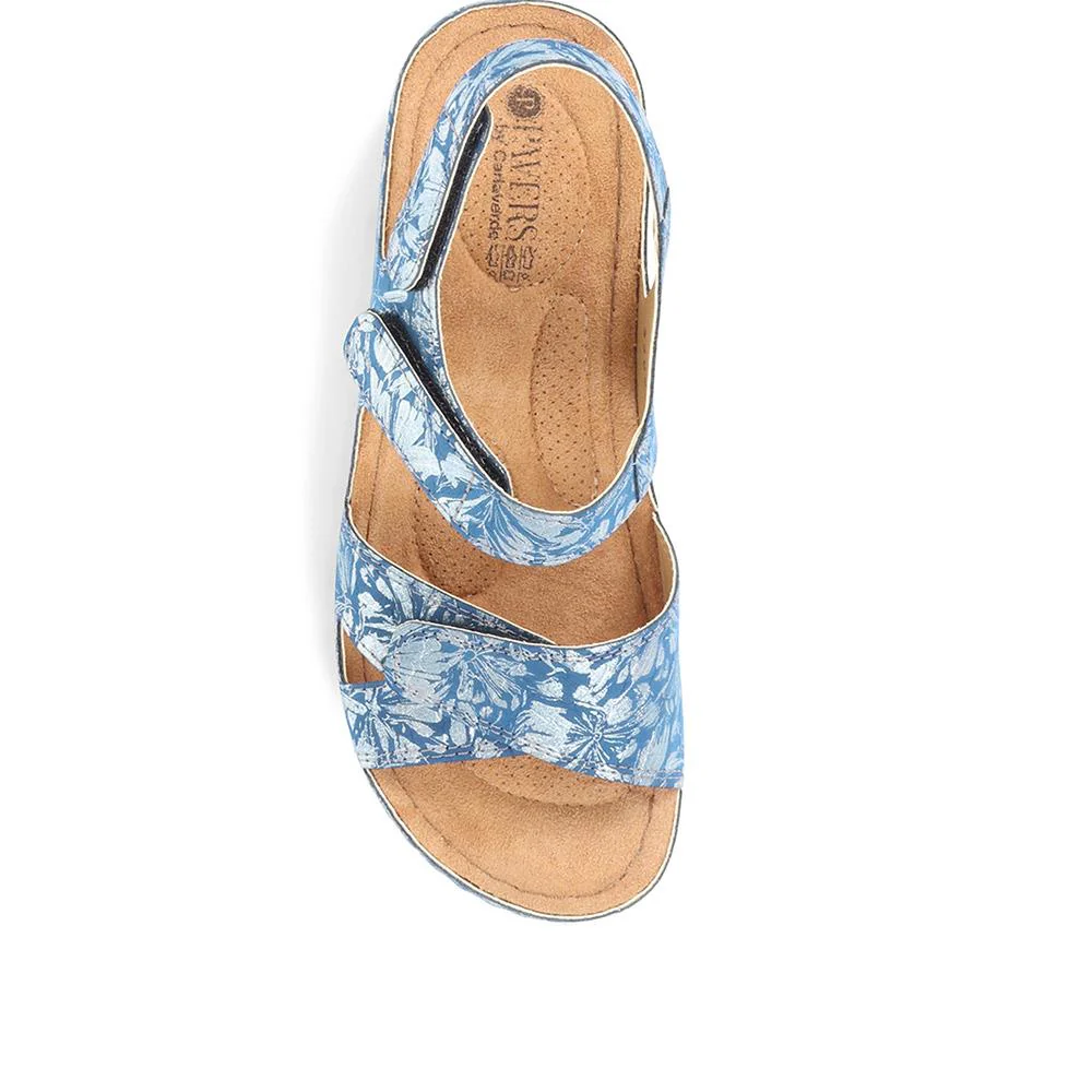 Triple Adjustable Fit Sandals - SERAY37001 / 323 470 - BLUE FLORAL - Image 4