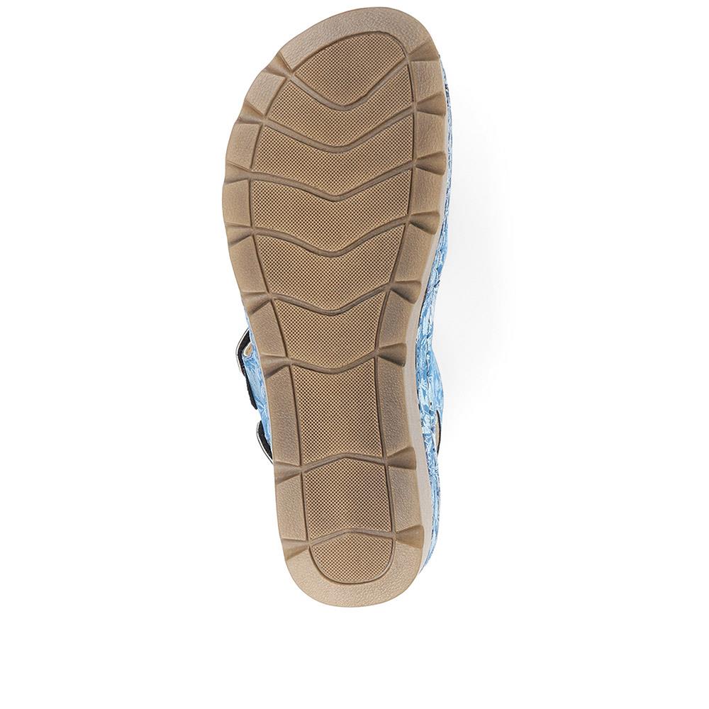 Triple Adjustable Fit Sandals - SERAY37001 / 323 470 - BLUE FLORAL - Image 6