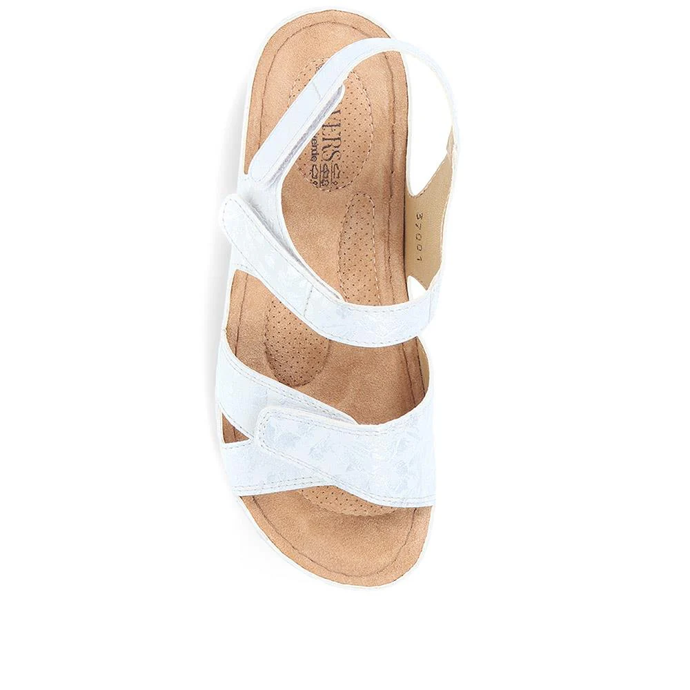 Triple Adjustable Fit Sandals - SERAY37001 / 323 470 - White Floral - Image 4