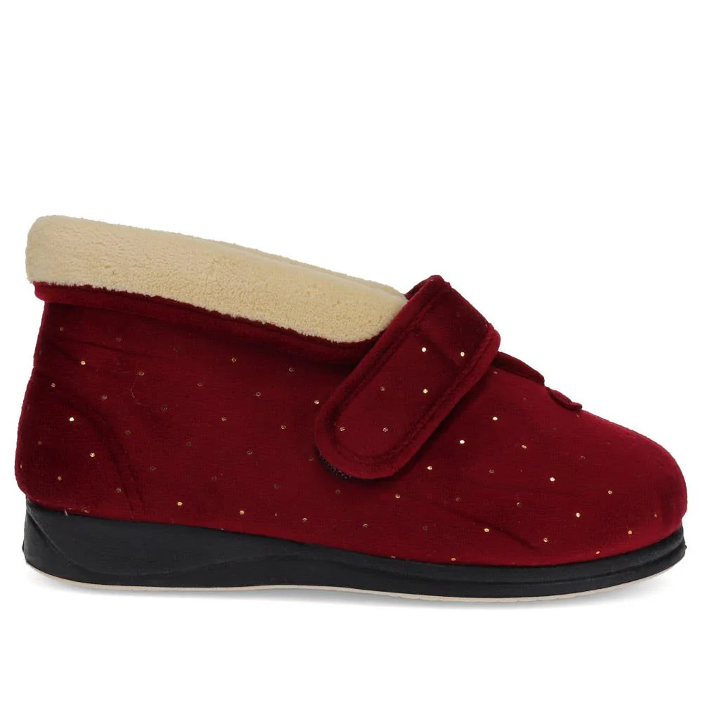 Touch-Fasten Slippers - DINAH / 325 977 - Burgundy - Image 2
