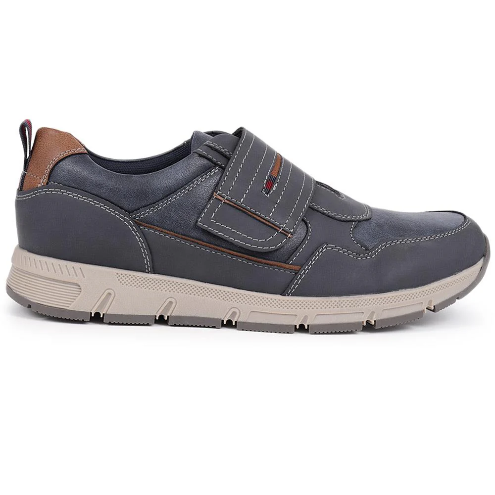 Wide Fit Adjustable Fasten Trainers - WBINS40033 / 325 790 - Navy - Image 2