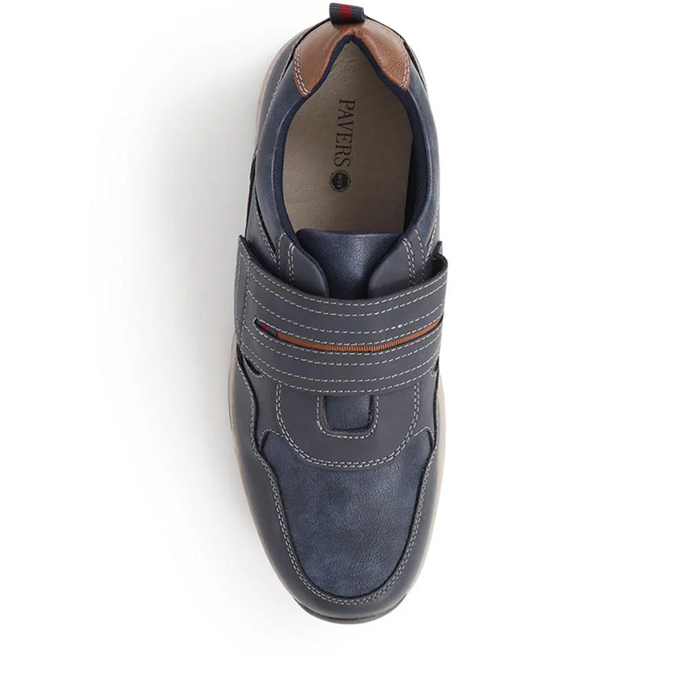 Wide Fit Adjustable Fasten Trainers - WBINS40033 / 325 790 - Navy - Image 5