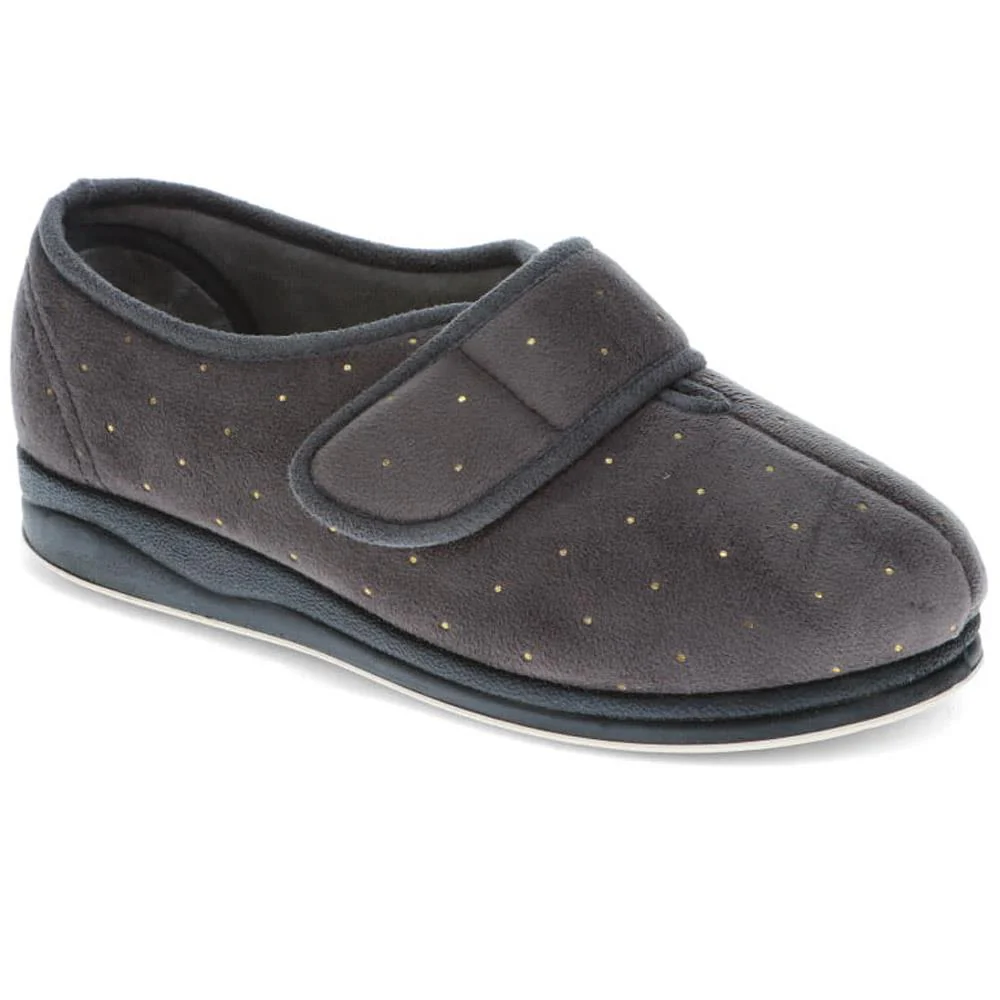 Touch-Fasten Velour Slippers - LEANNA / 325 942 - Image 3
