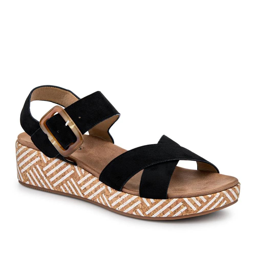 Touch-Fasten Wedge Sandals - BAIZH41034 / 327 407 - Black