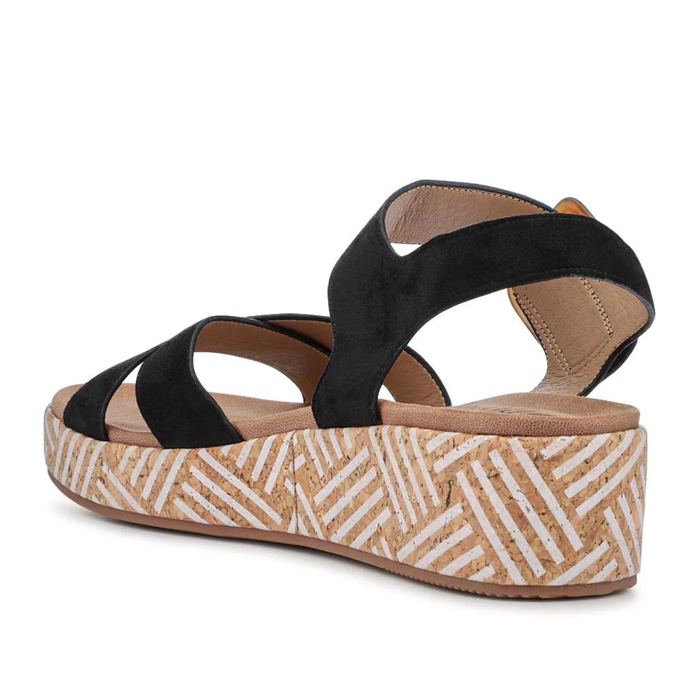 Touch-Fasten Wedge Sandals - BAIZH41034 / 327 407 - Black - Image 3