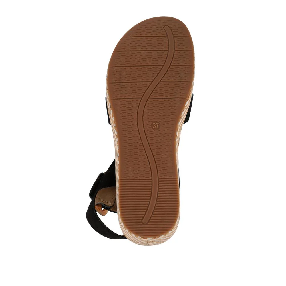 Touch-Fasten Wedge Sandals - BAIZH41034 / 327 407 - Black - Image 6