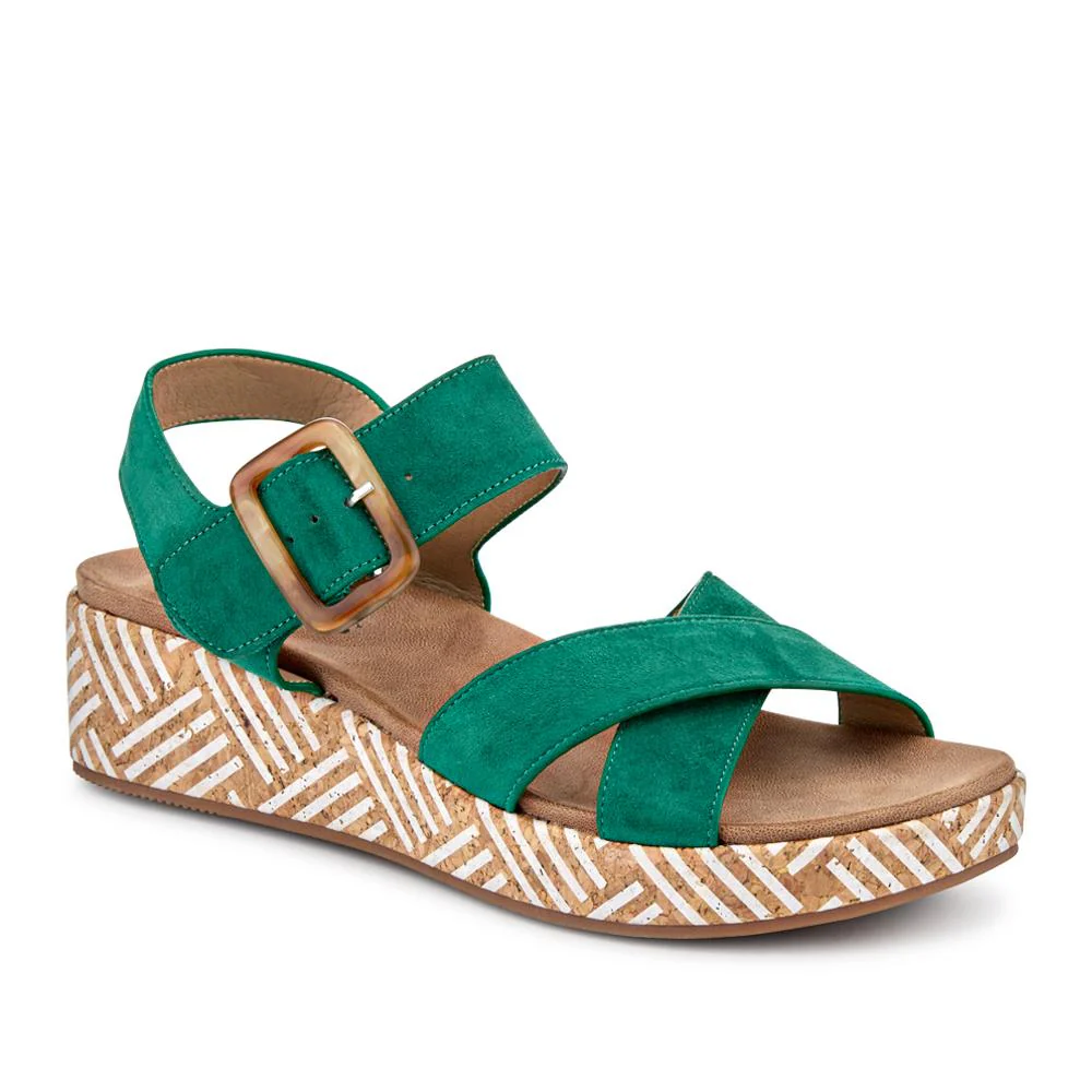 Touch-Fasten Wedge Sandals - BAIZH41034 / 327 407 - Green