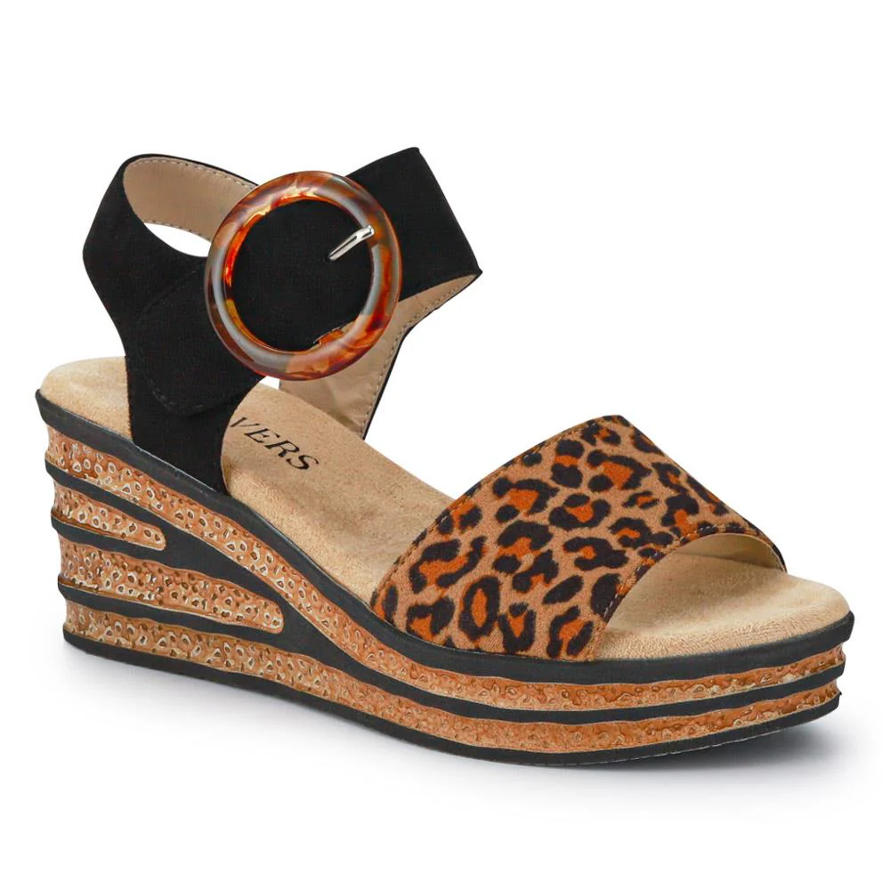 Touch-Fasten Wedge Sandals - WBINS39086 / 325 357 - Leopard