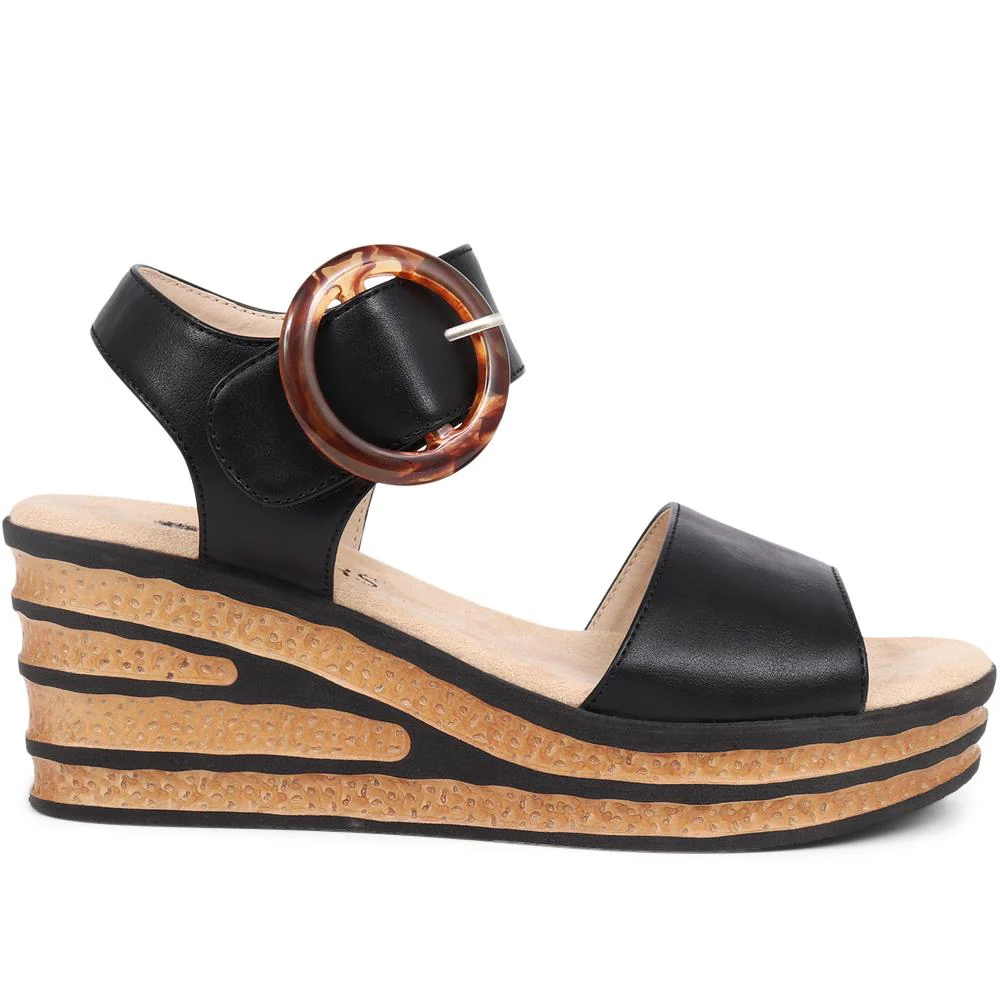 Touch-Fasten Wedge Sandals - WBINS39086 / 325 357 - Black - Image 3