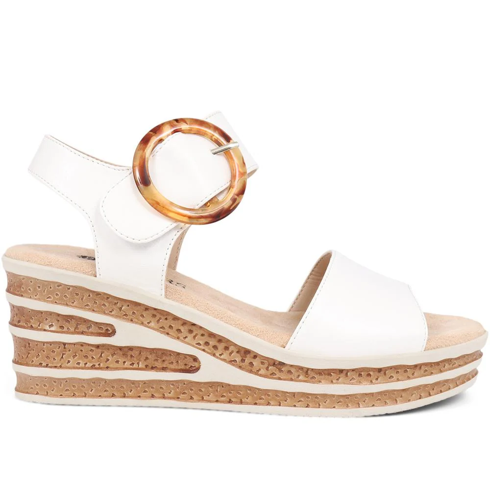Touch-Fasten Wedge Sandals - WBINS39086 / 325 357 - White - Image 3