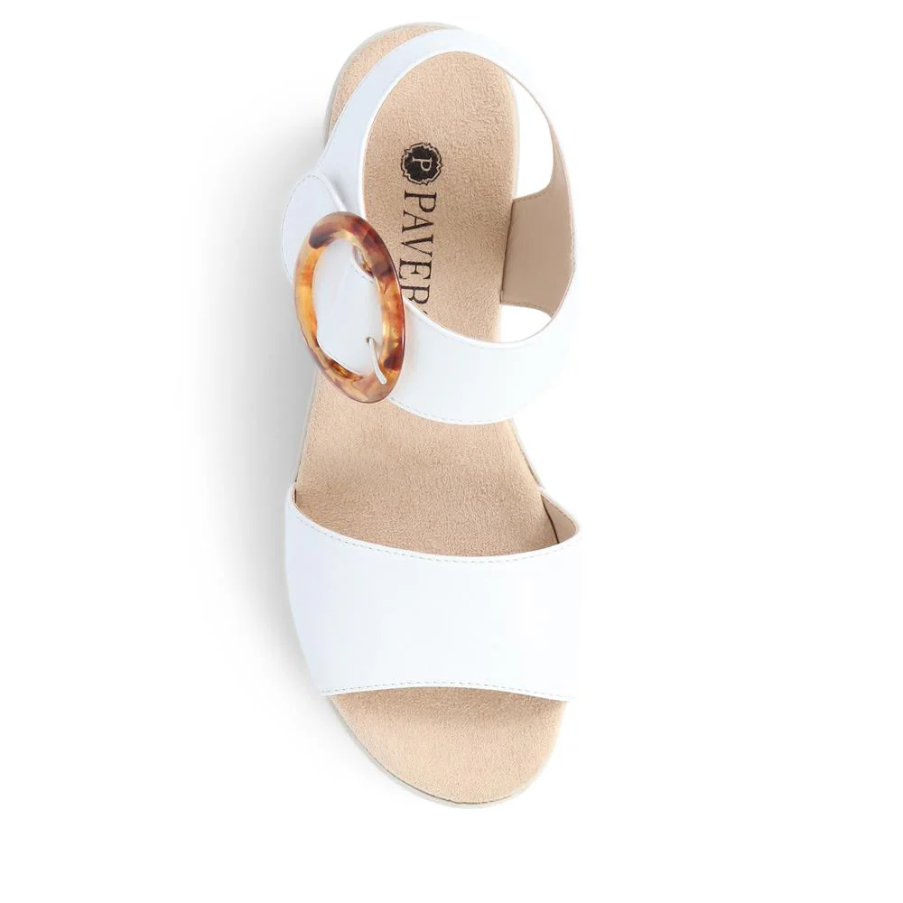 Touch-Fasten Wedge Sandals - WBINS39086 / 325 357 - White - Image 6