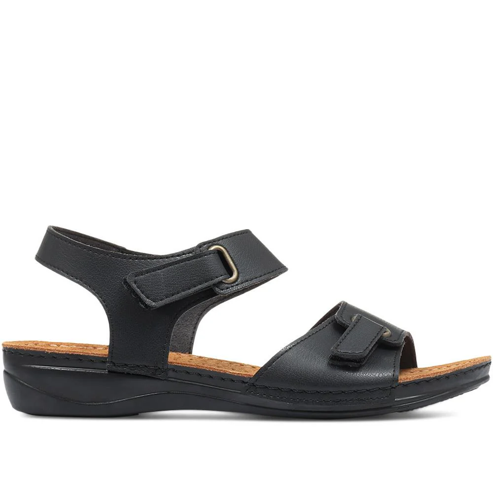 Touch-Fastening Flat Sandals - MUYA31013 / 317 802 - Black - Image 2