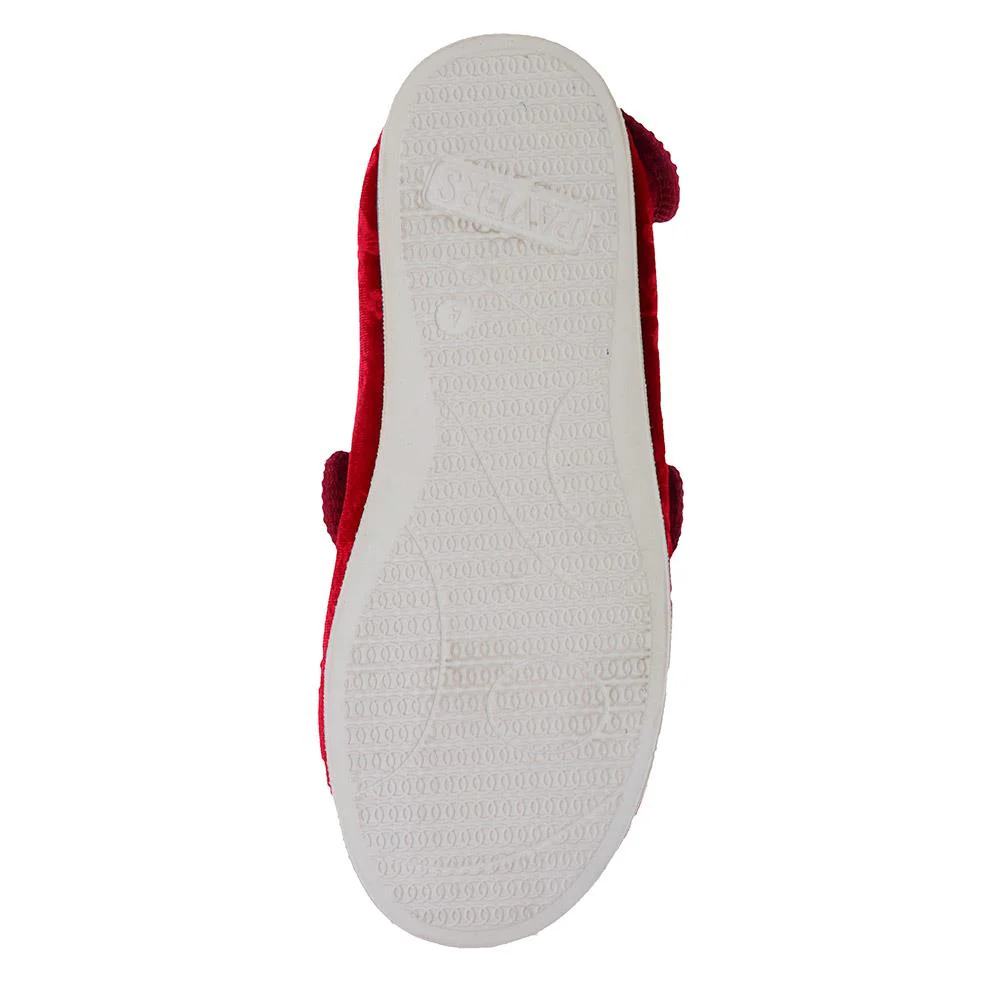 Wide Fit Adjustable Fasten Full Slipper - QING30007 / 316 306 - Burgundy Floral - Image 5