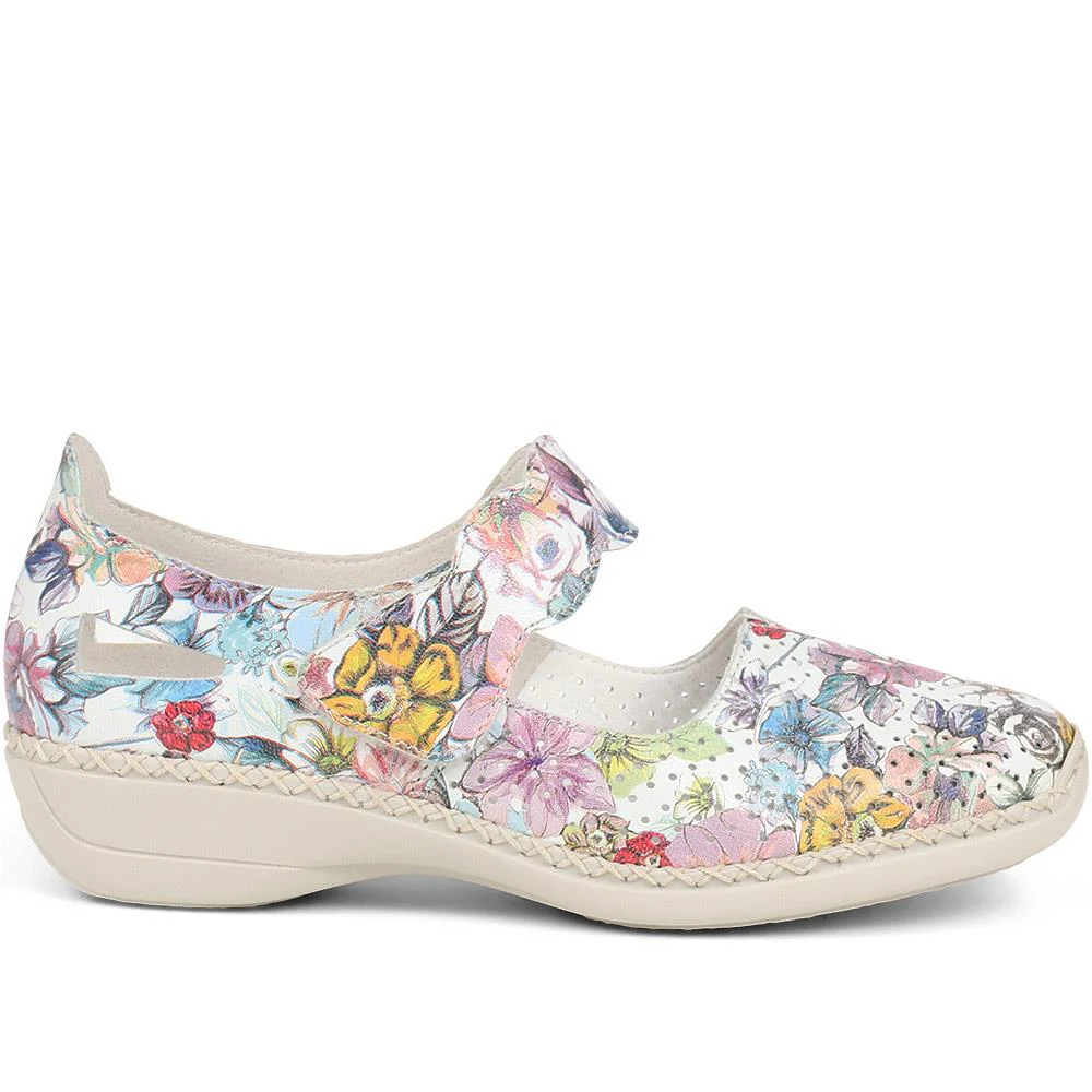 Touch Fastening Leather Pumps - RKR37522 / 323 722 - Floral - Image 2