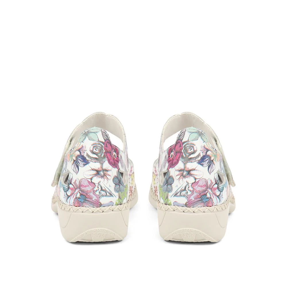 Touch Fastening Leather Pumps - RKR37522 / 323 722 - Floral - Image 3