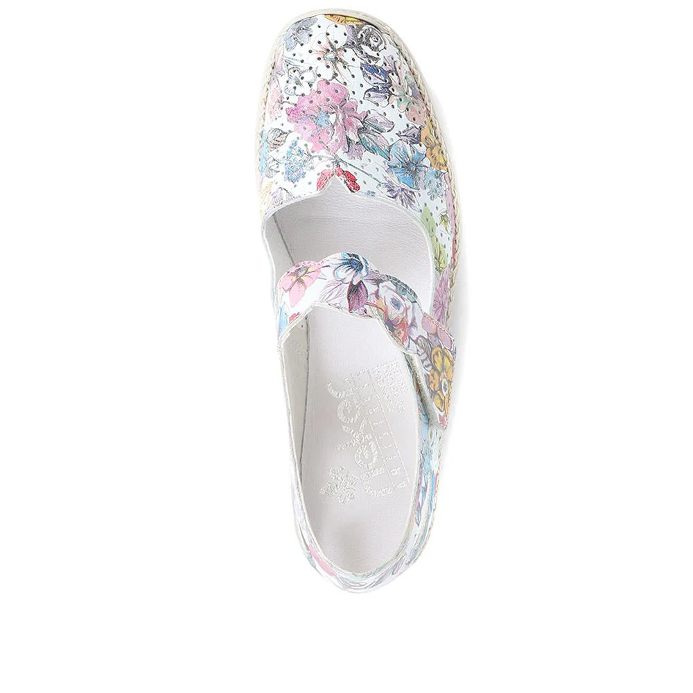 Touch Fastening Leather Pumps - RKR37522 / 323 722 - Floral - Image 4