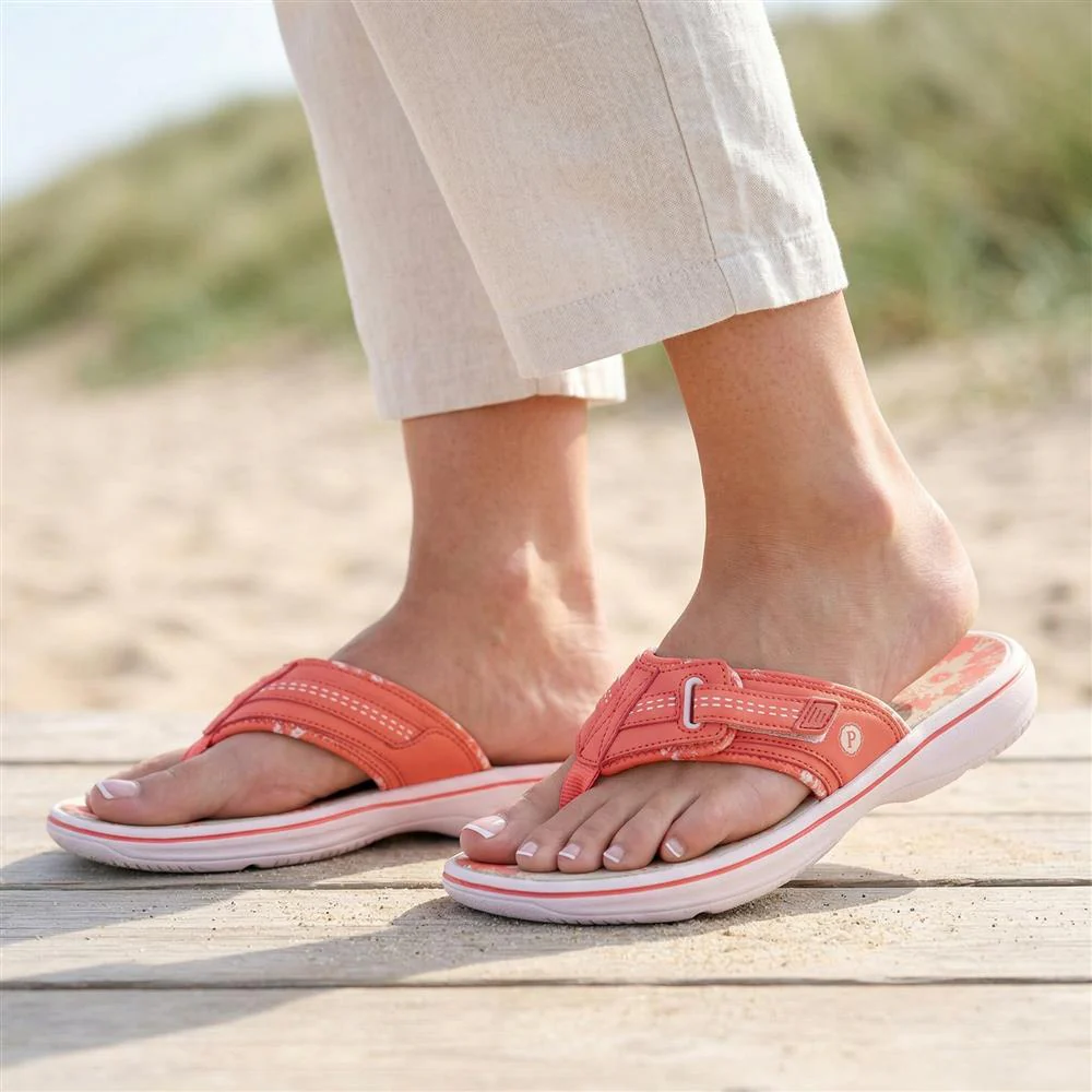 Touch-Fastening Toe Post Sandals - XIAM29002 / 316 019 - Coral - Image 2