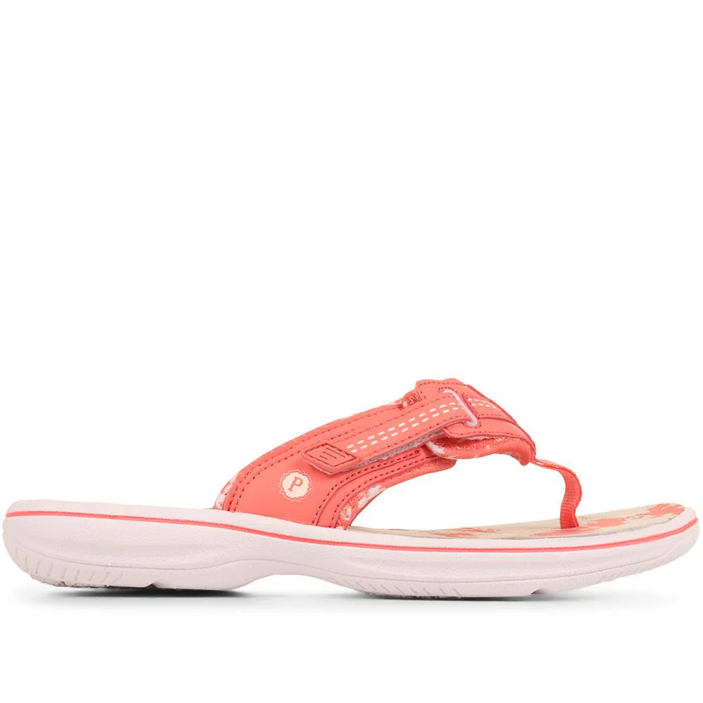 Touch-Fastening Toe Post Sandals - XIAM29002 / 316 019 - Coral - Image 3