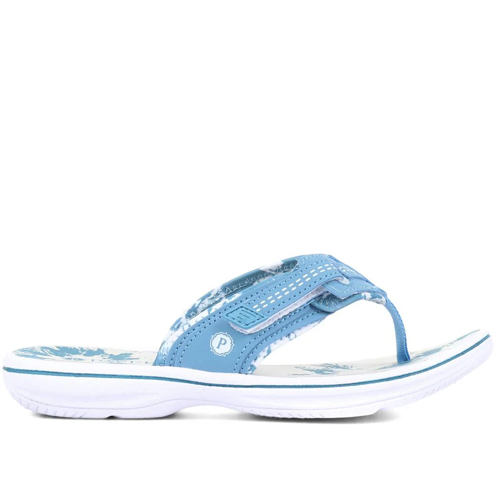 Touch-Fastening Toe Post Sandals - XIAM29002 / 316 019 - Denim - Image 3