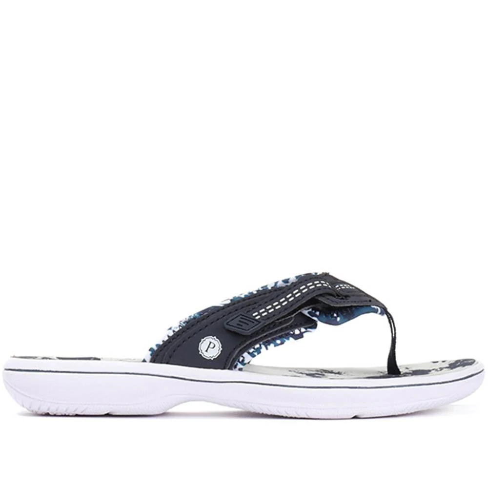 Touch-Fastening Toe Post Sandals - XIAM29002 / 316 019 - Navy - Image 2