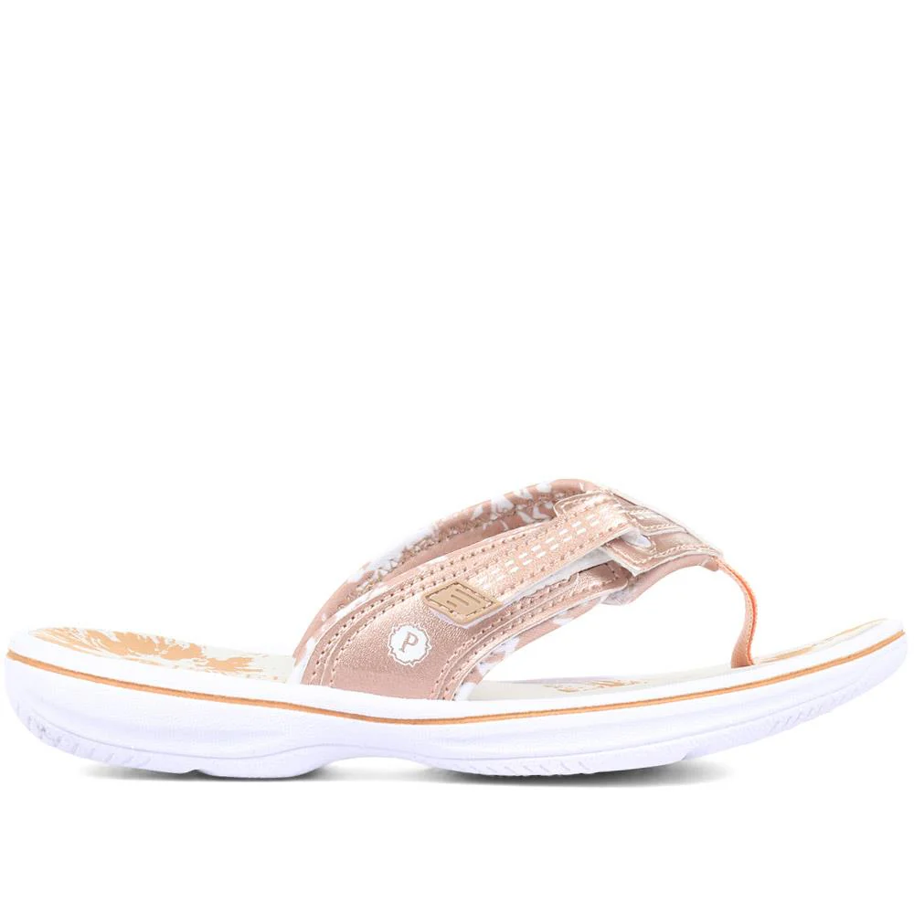 Touch-Fastening Toe Post Sandals - XIAM29002 / 316 019 - Rose Gold - Image 2