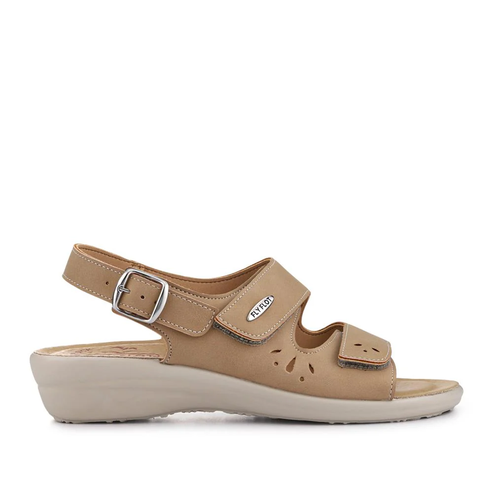 Triple-Fasten Cushioning Sandals - FLY41017 / 326 660 - Beige - Image 2