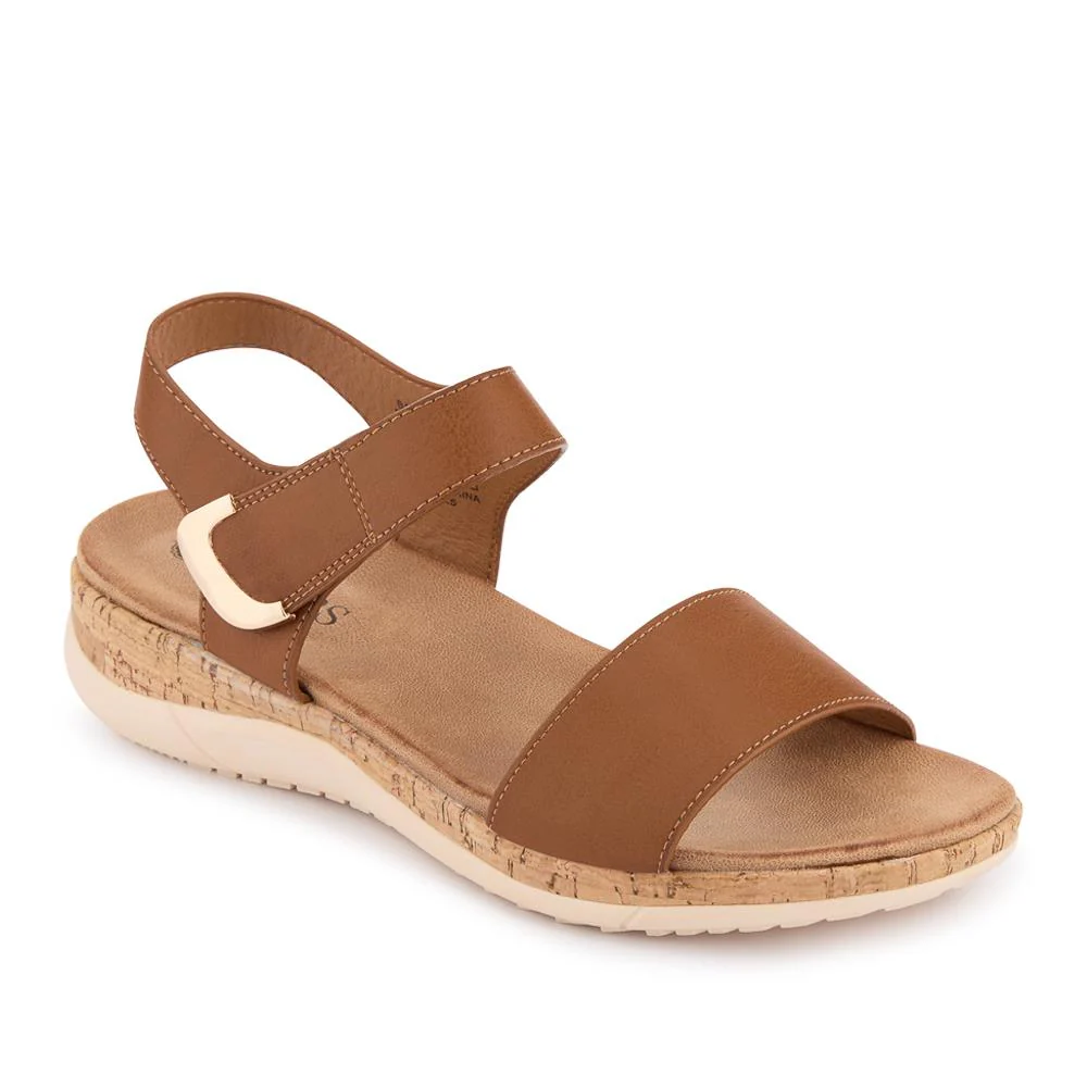 Triple Strap Touch-Fastening Sandals - BAIZH41068 / 327 979 - Tan