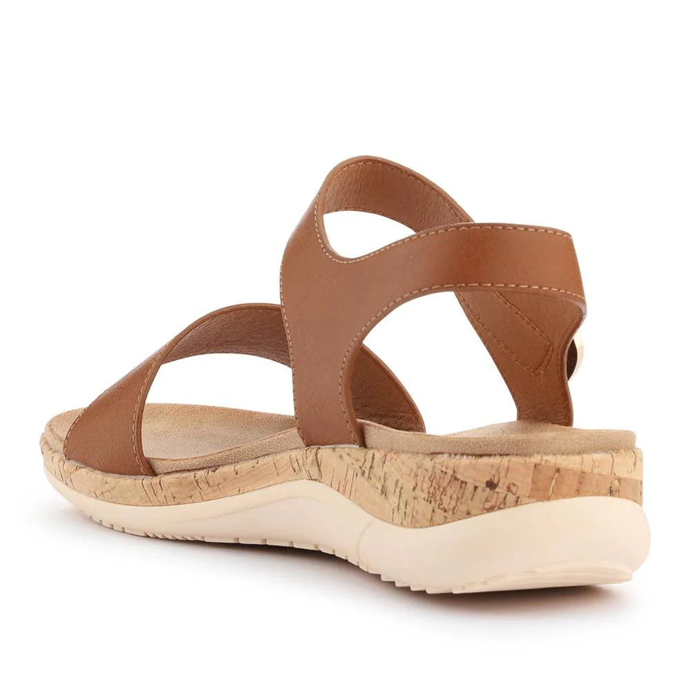 Triple Strap Touch-Fastening Sandals - BAIZH41068 / 327 979 - Tan - Image 3