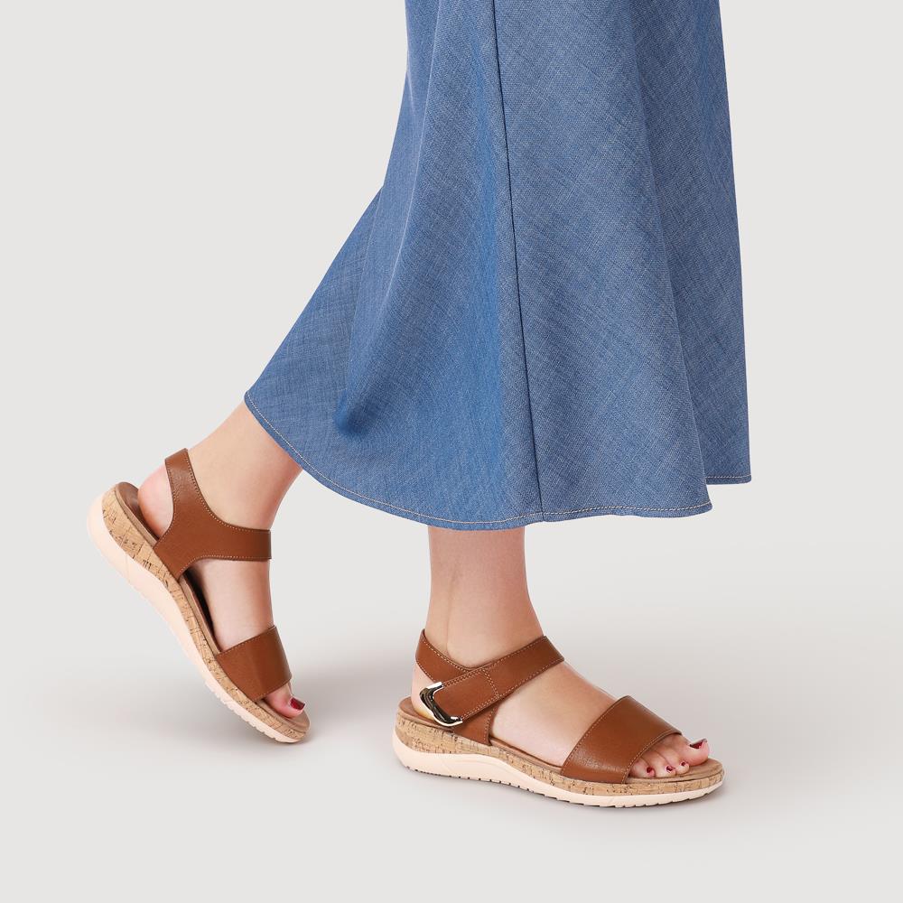 Triple Strap Touch-Fastening Sandals - BAIZH41068 / 327 979 - Tan - Image 5