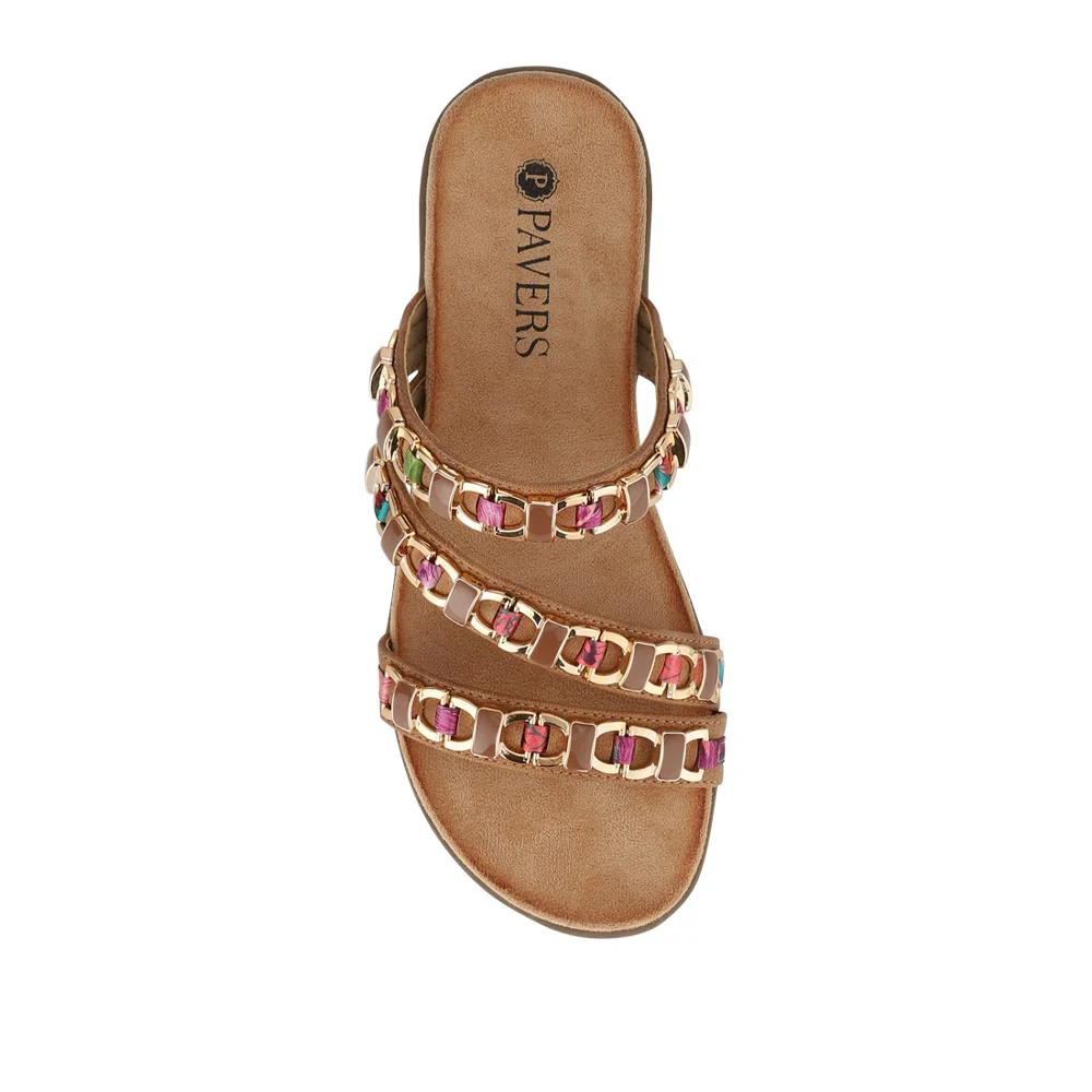 Triple-Strapped Mules - BAIZH41022 / 327 273 - Tan - Image 4