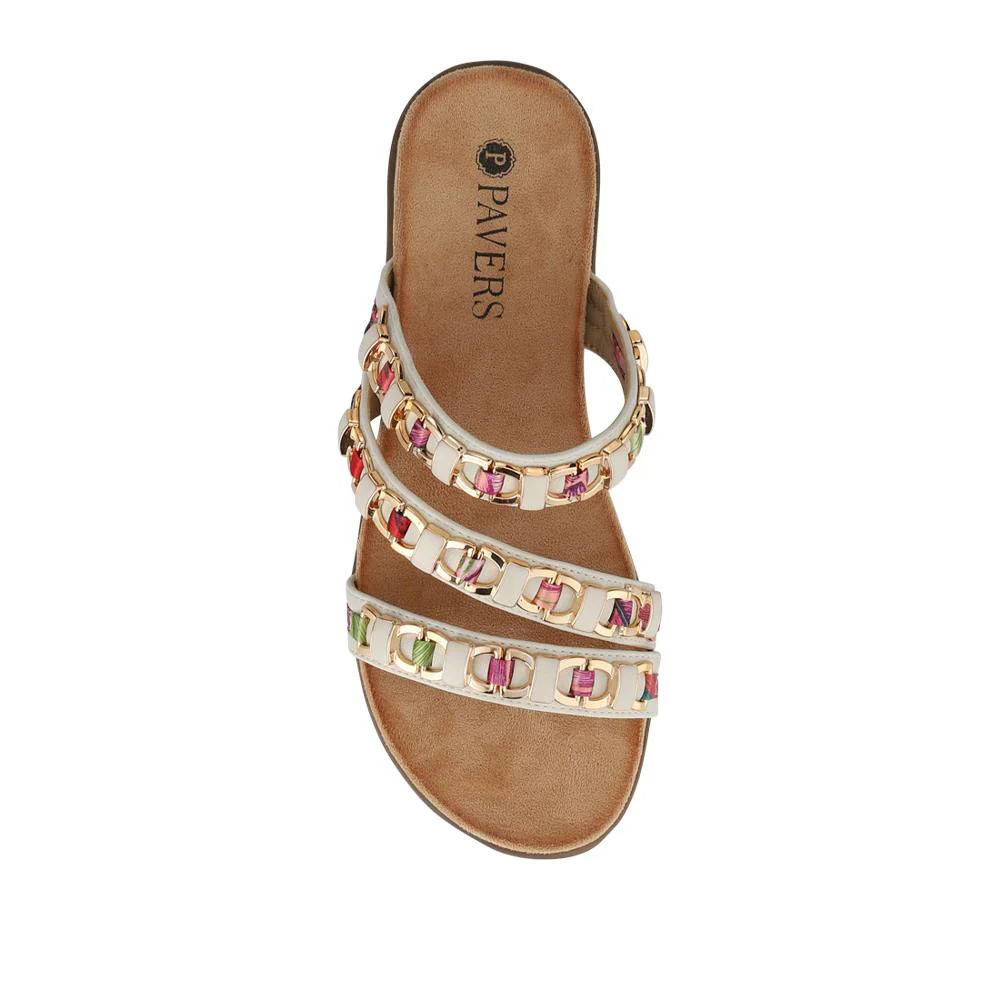 Triple-Strapped Mules - BAIZH41022 / 327 273 - White - Image 4