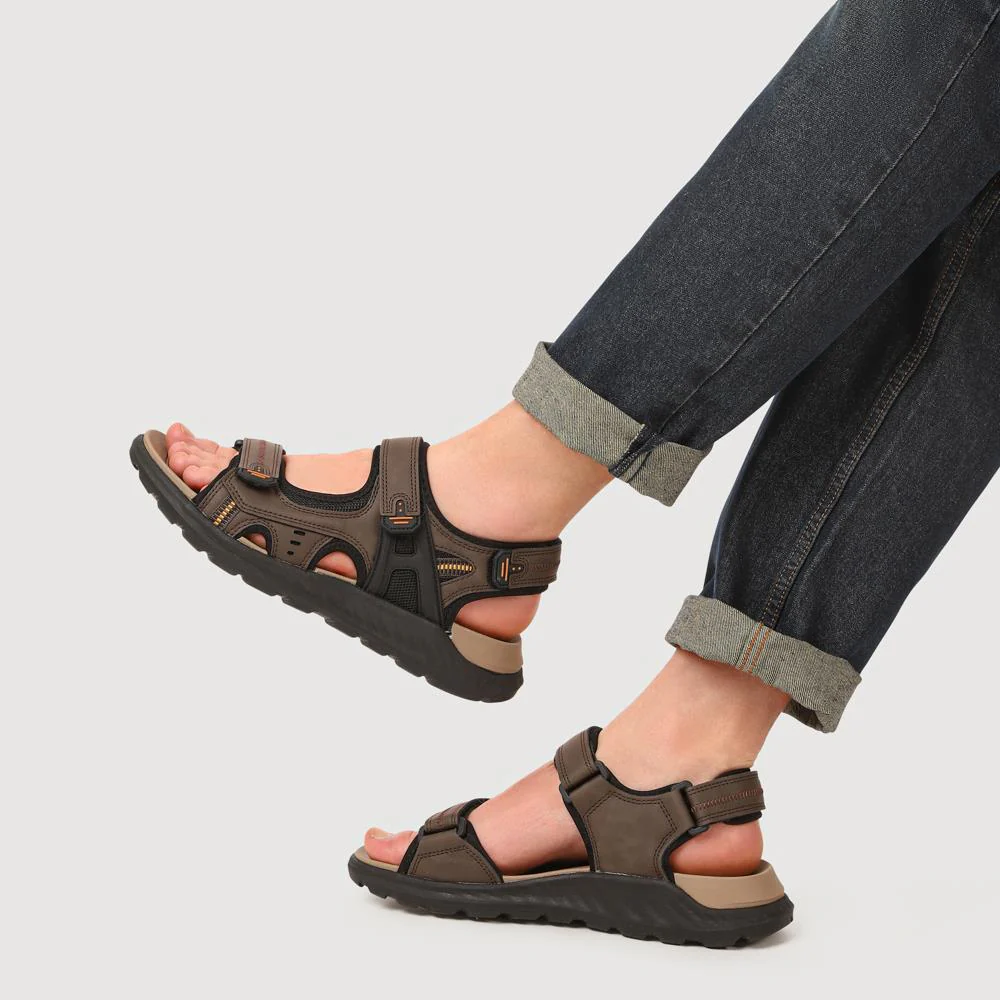 Triple Touch-Fastening-Strapped Sandals - XIAM41006 / 326 975 - Brown - Image 6