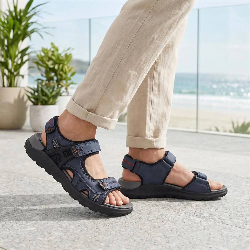 Triple Touch-Fastening-Strapped Sandals - XIAM41006 / 326 975 - Navy - Image 2