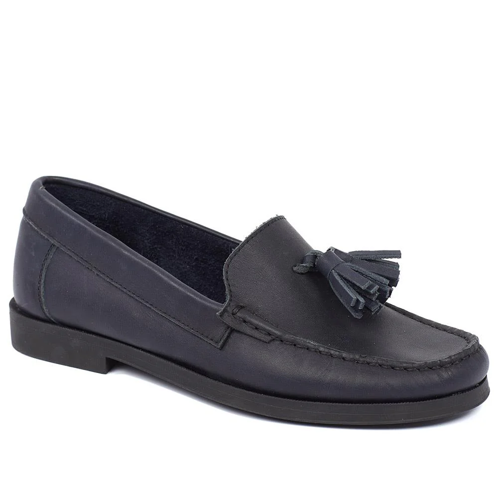 Trish Leather Casual Moccasins - TRISH / 327 519 - Black