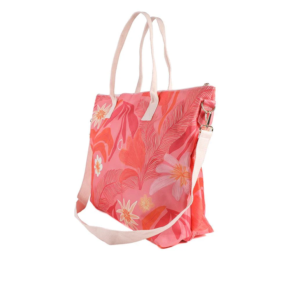 Tropical Print Beach Bag & Pouch - HTZ43000 / 329 169 - Pink Multi - Image 3