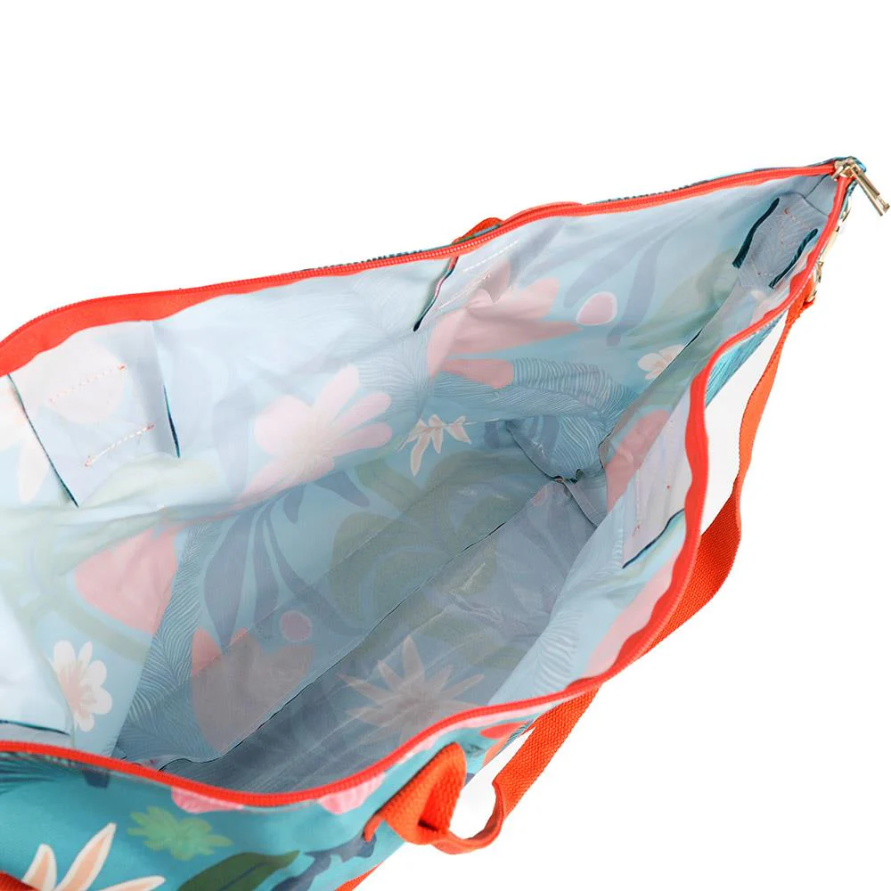 Tropical Print Beach Bag & Pouch - HTZ43000 / 329 169 - Teal Multi - Image 5