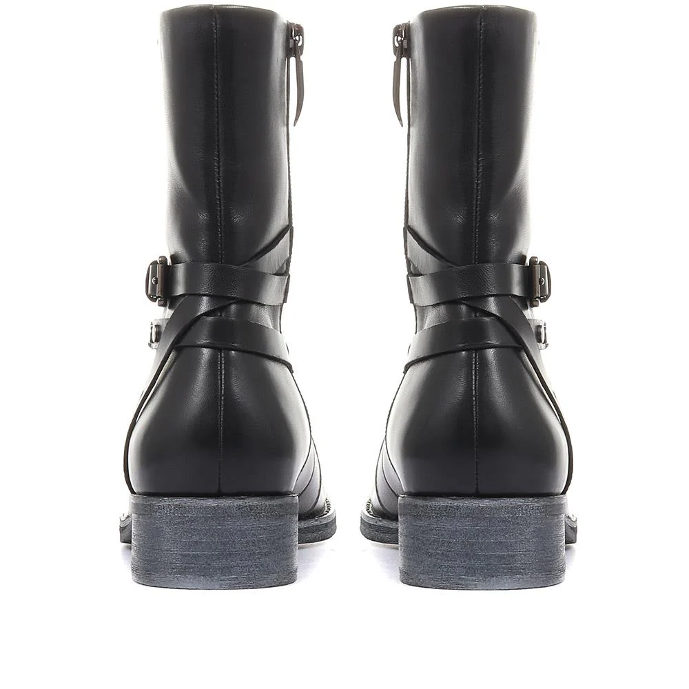 Tyra Leather Lace Up Boots - SINO34511 / 320 497 - Black - Image 3