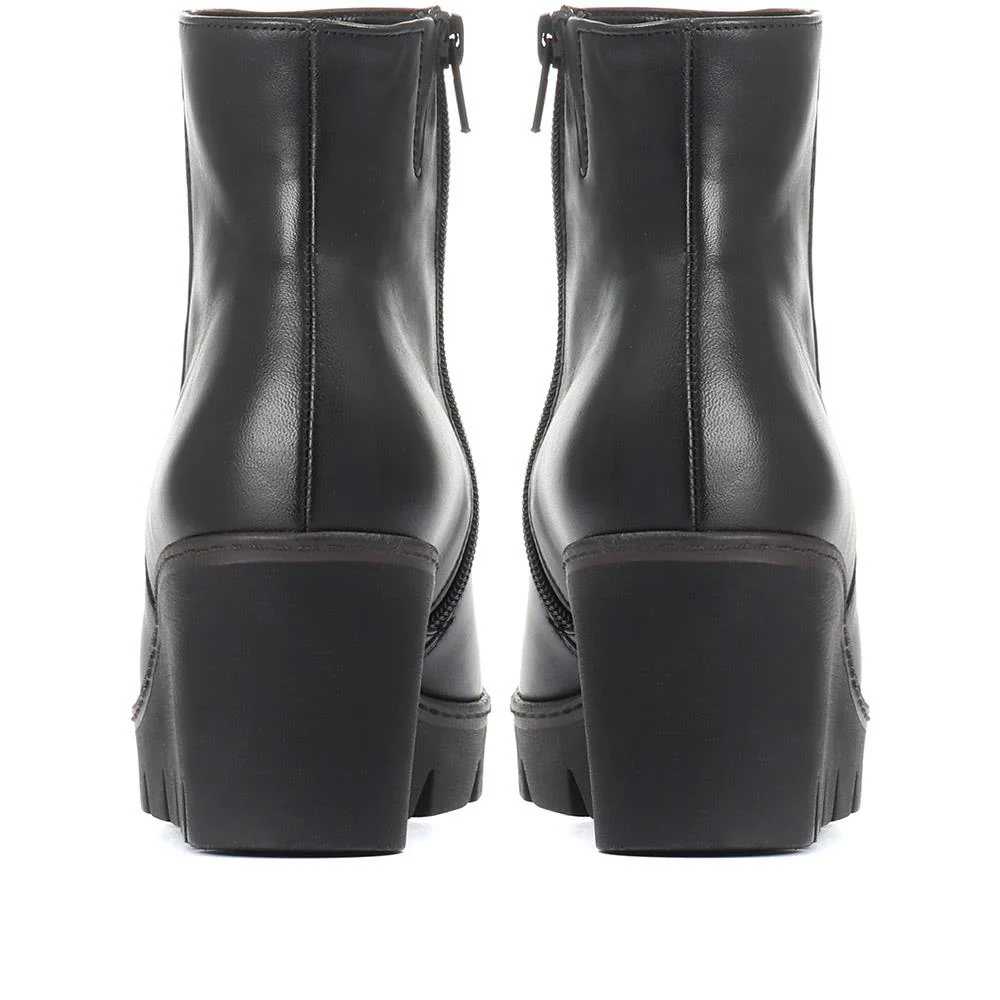 Utopia Gabor Wedge Heel Ankle Boots - GAB30560 / 316 638 - Black - Image 3