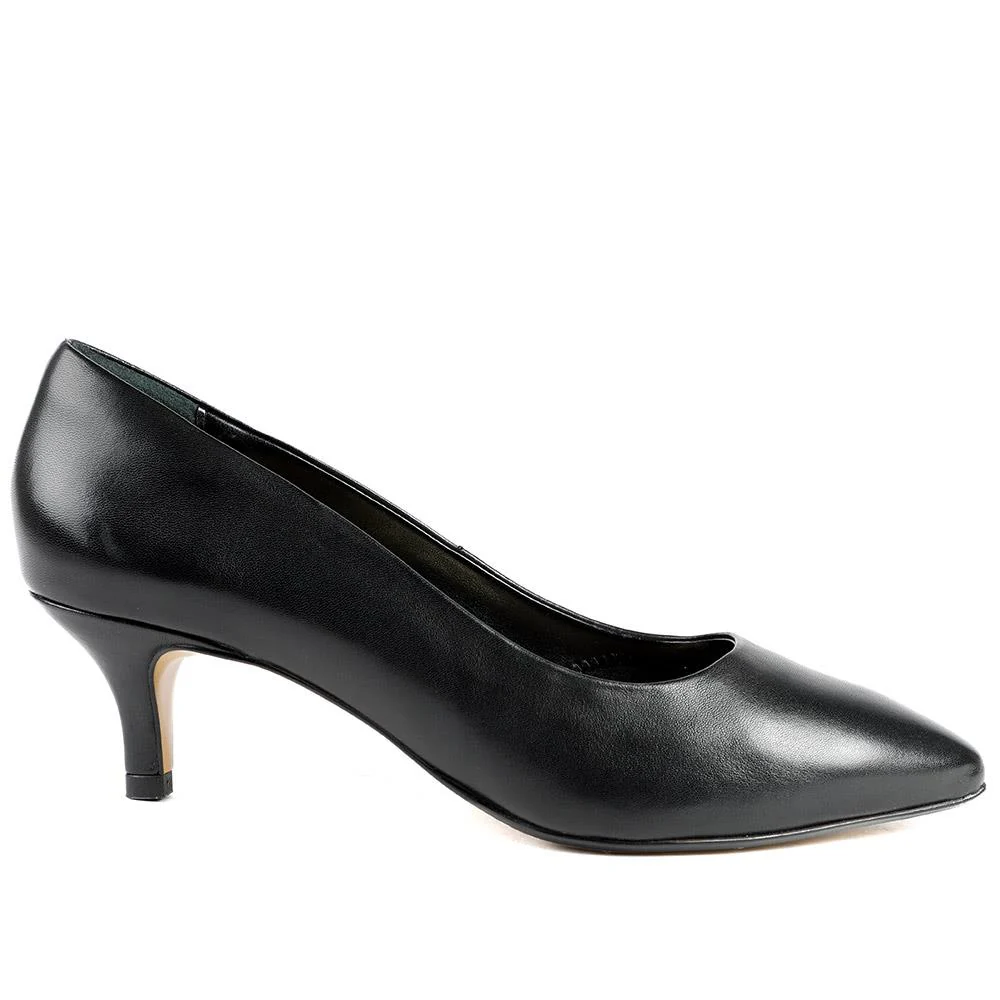 Van Dal Alexis Wide Fit Leather Court Shoes - GUP42507 / 328 845 - Black Leather - Image 2