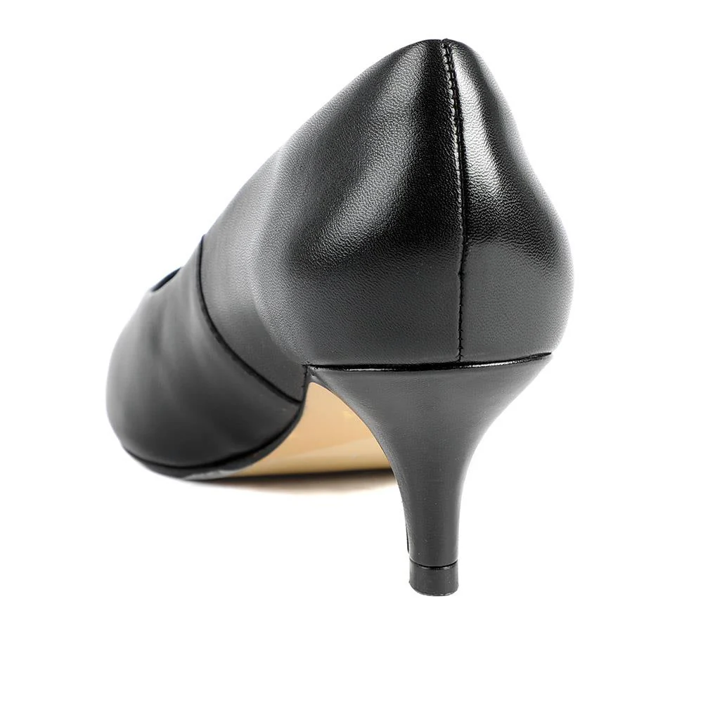 Van Dal Alexis Wide Fit Leather Court Shoes - GUP42507 / 328 845 - Black Leather - Image 3