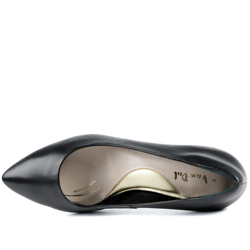 Van Dal Alexis Wide Fit Leather Court Shoes - GUP42507 / 328 845 - Black Leather - Image 4