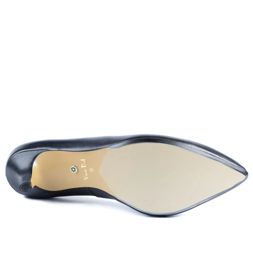 Van Dal Alexis Wide Fit Leather Court Shoes - GUP42507 / 328 845 - Black Leather - Image 5