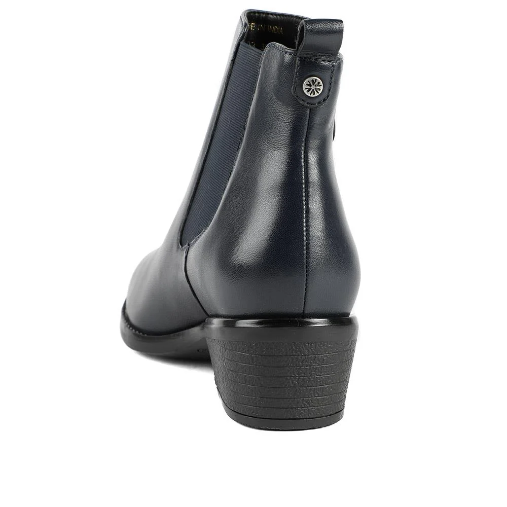 Van Dal Barlow II Extra Wide Leather Ankle Boots - GUP42503 / 328 841 - Navy Leather - Image 3