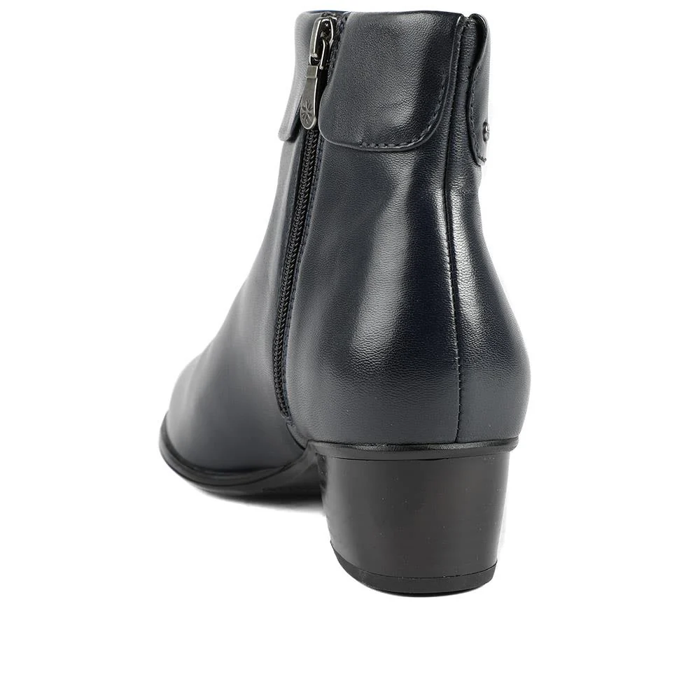 Van Dal Dove Leather Ankle Boots - GUP42501 / 328 839 - Navy Leather - Image 3